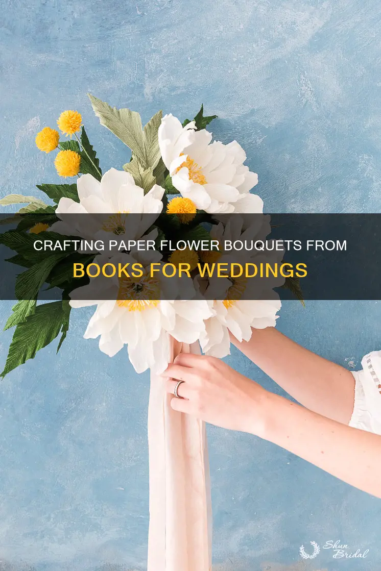 how to make a paper flower wedding bouquet using books