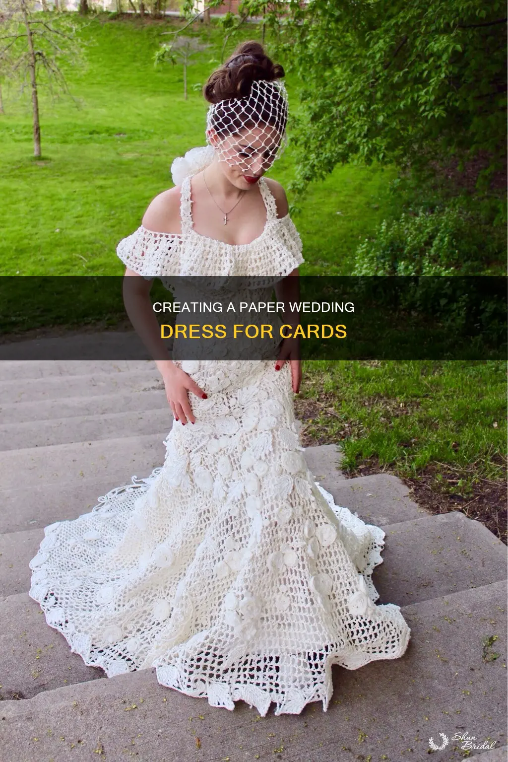how to make a paper wedding dress for a card