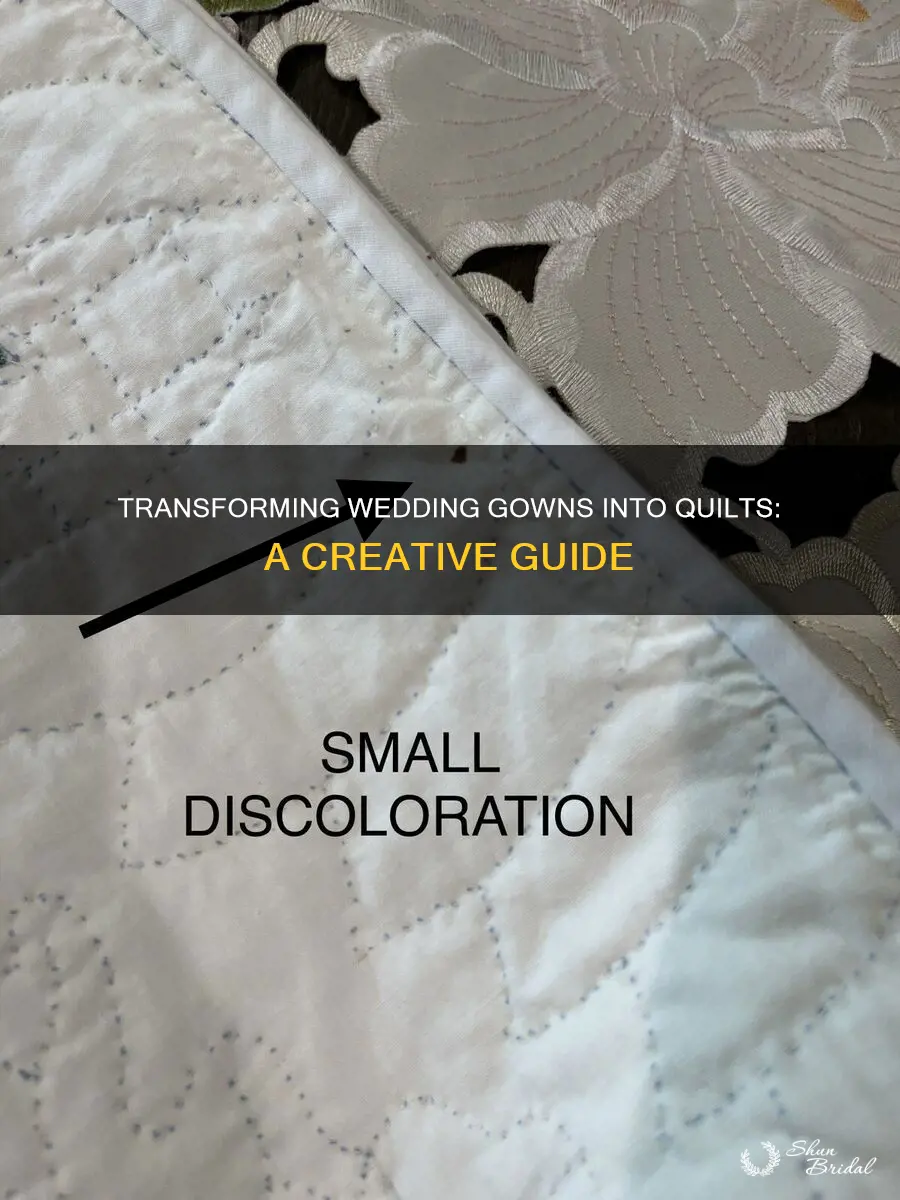 how to make a quilt from a wedding gown