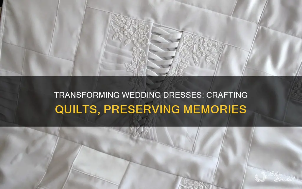 how to make a quilt out of a wedding dress