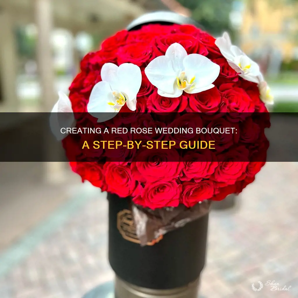 how to make a red rose wedding bouquet