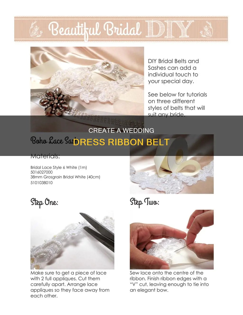 how to make a ribbon belt for wedding dress