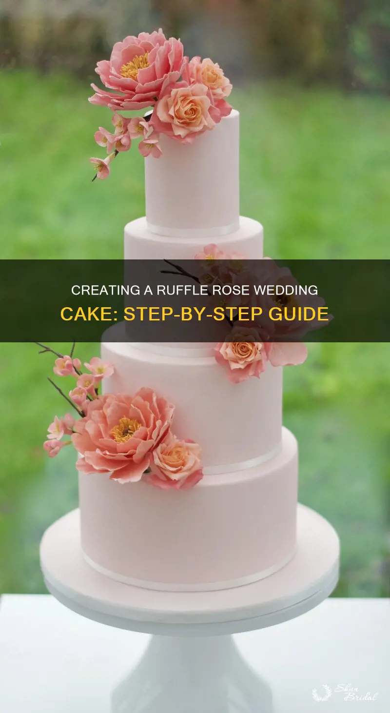 how to make a ruffle rose wedding cake