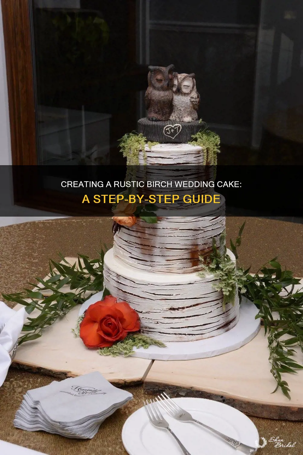 how to make a rustic birch wedding cake