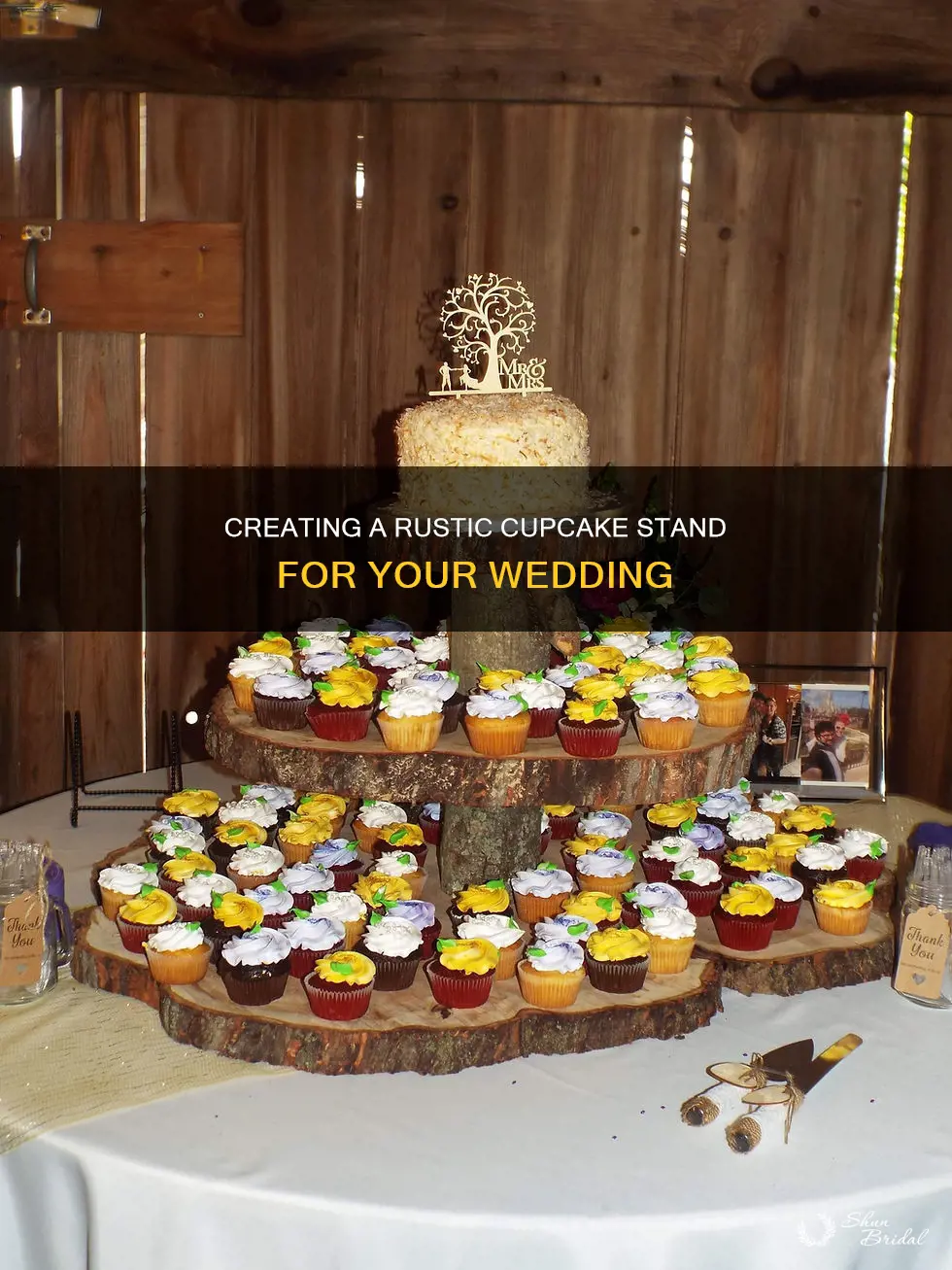 how to make a rustic wedding cupcake stand