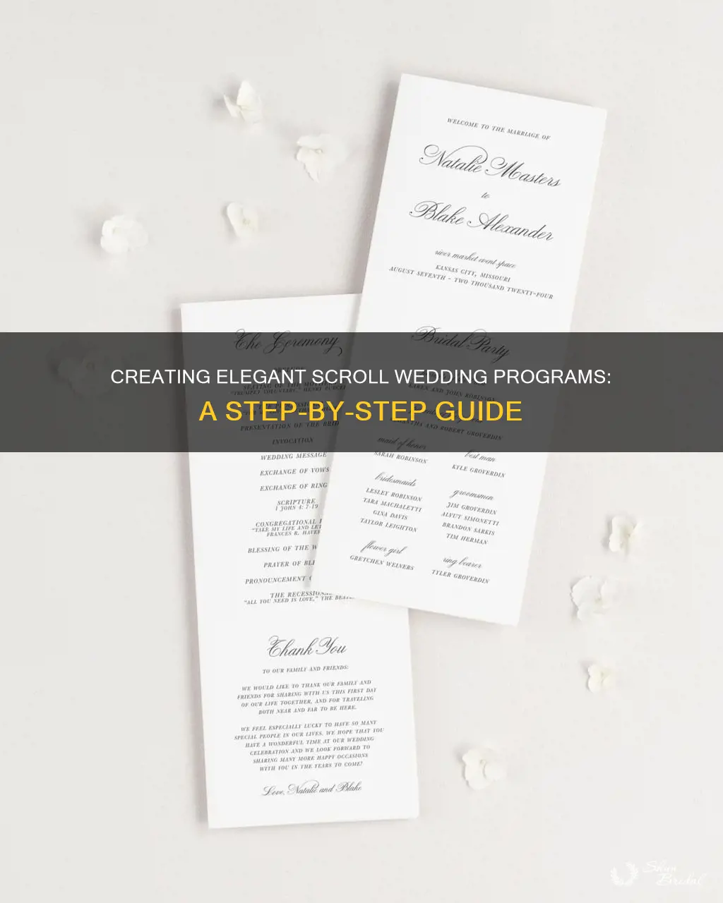 how to make a scroll wedding programs