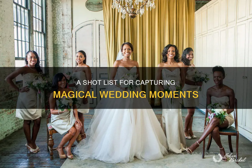 how to make a shot list for a wedding