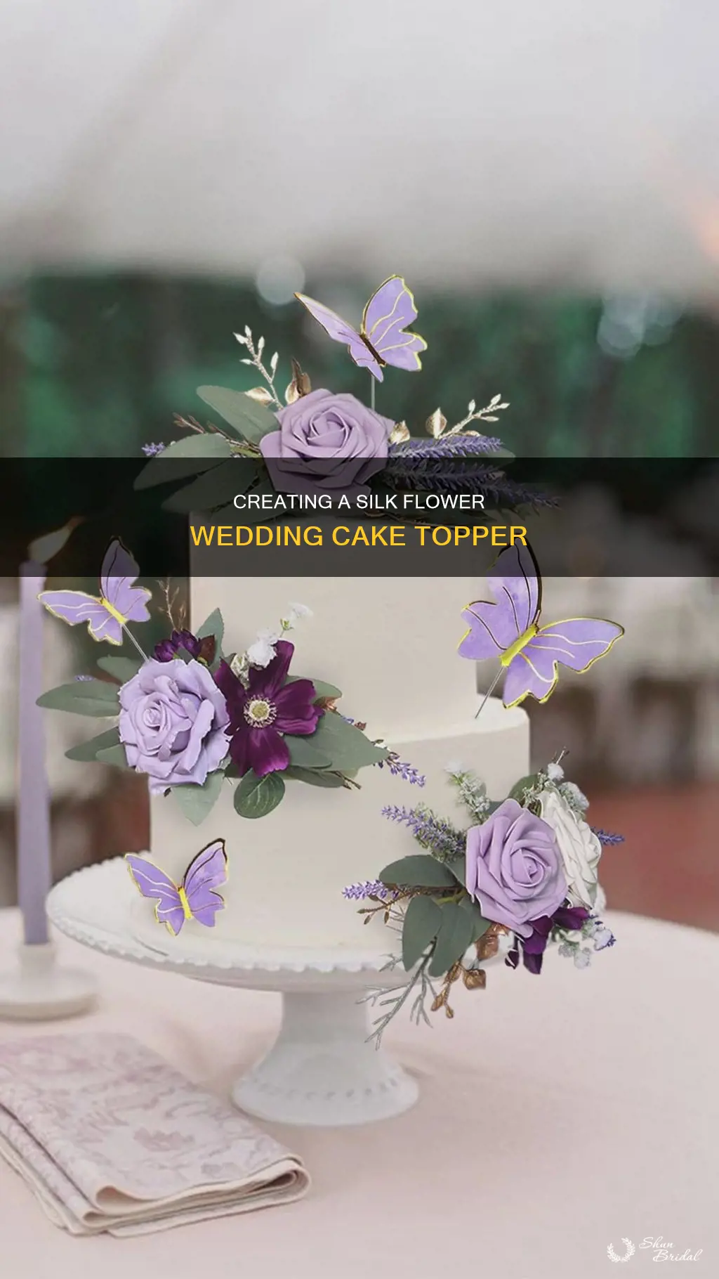 how to make a silk flower wedding cake topper