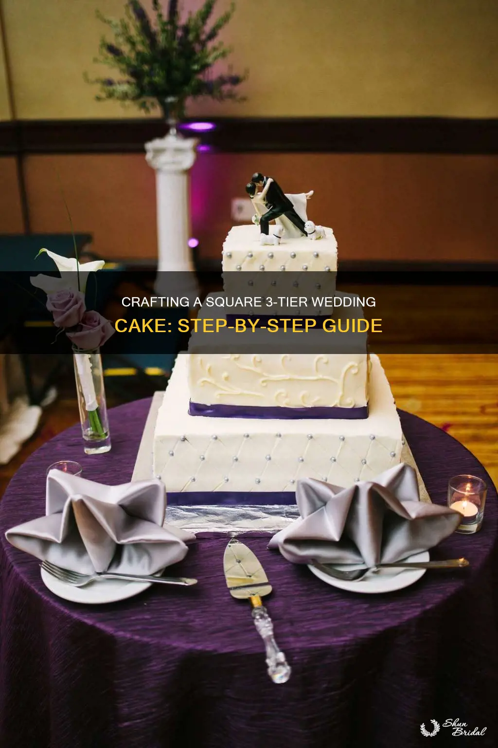 how to make a square 3 tier wedding cake