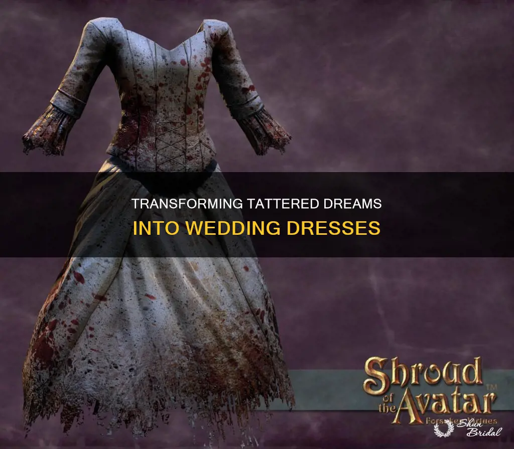 how to make a tattered wedding dress