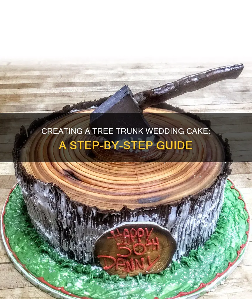 how to make a tree trunk wedding cake