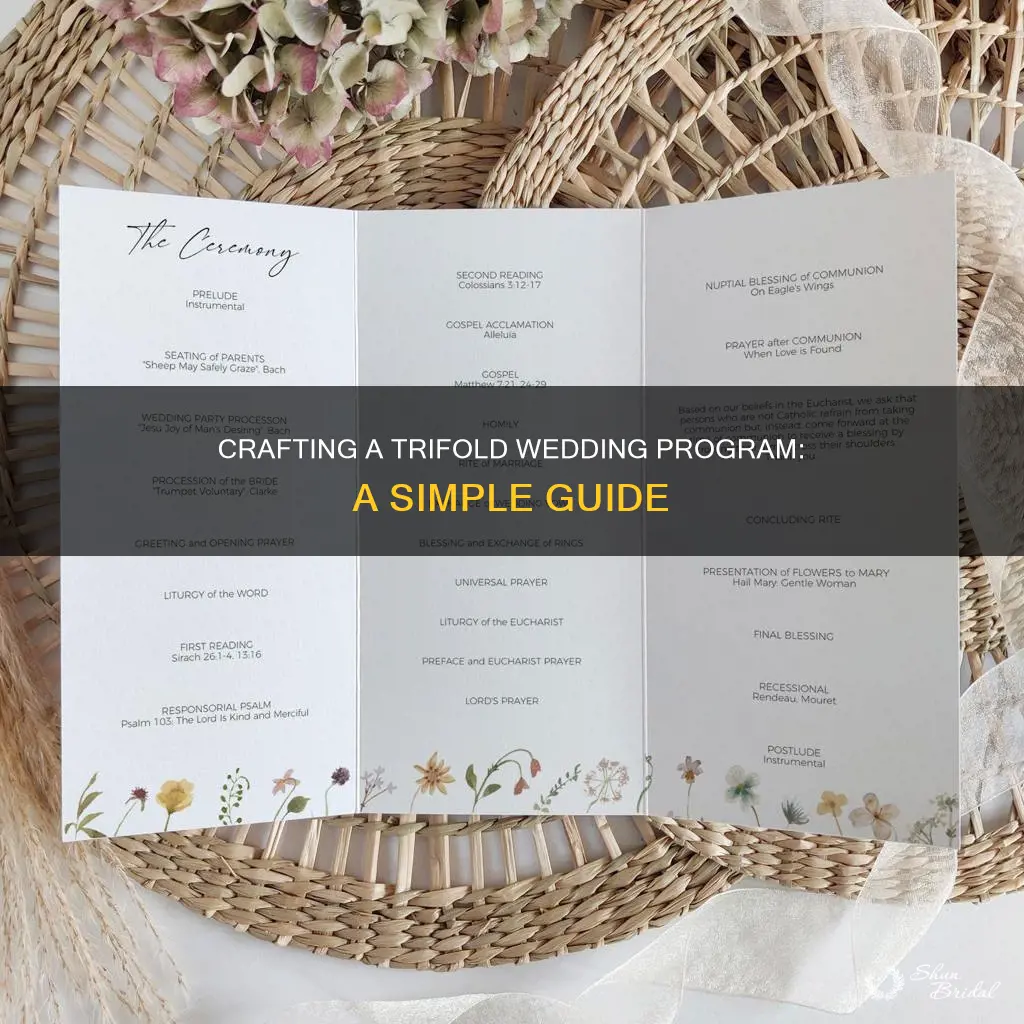 how to make a trifold wedding program