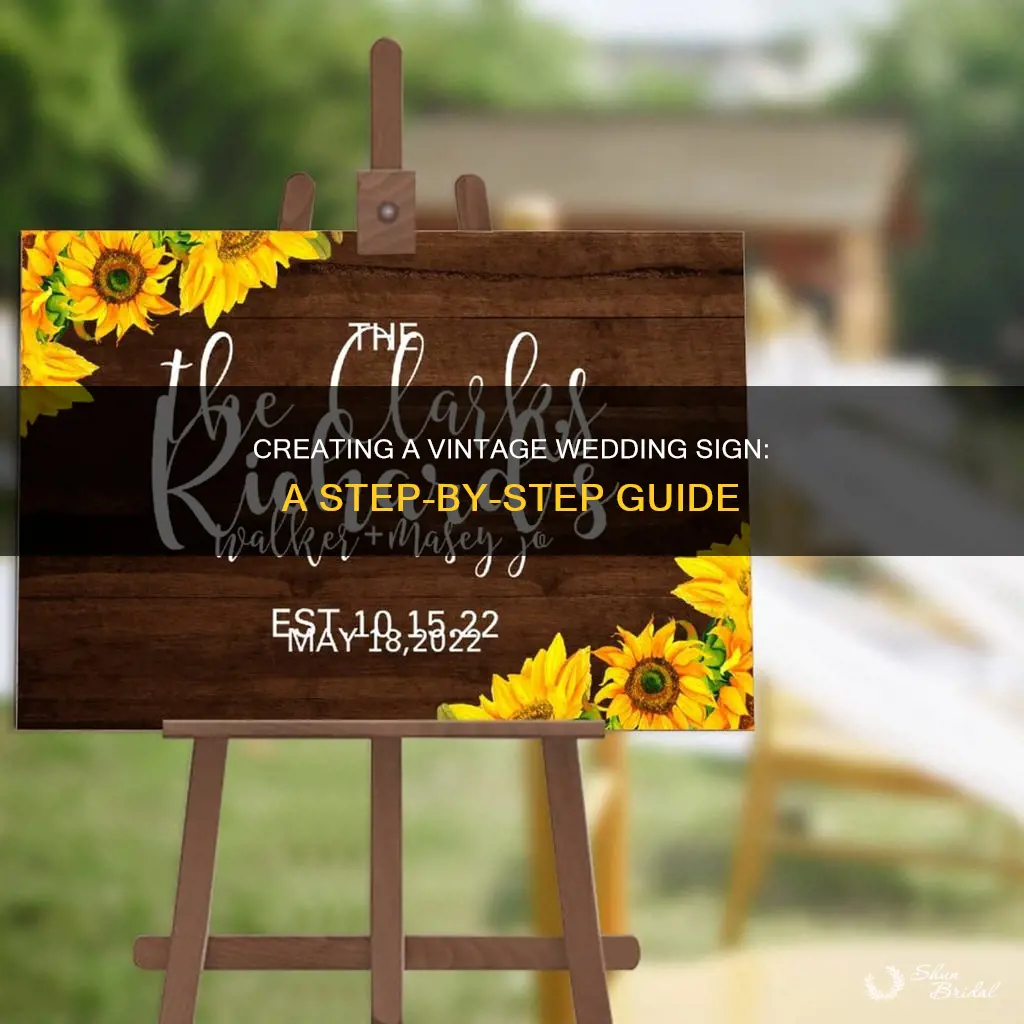 how to make a vintage wedding sign