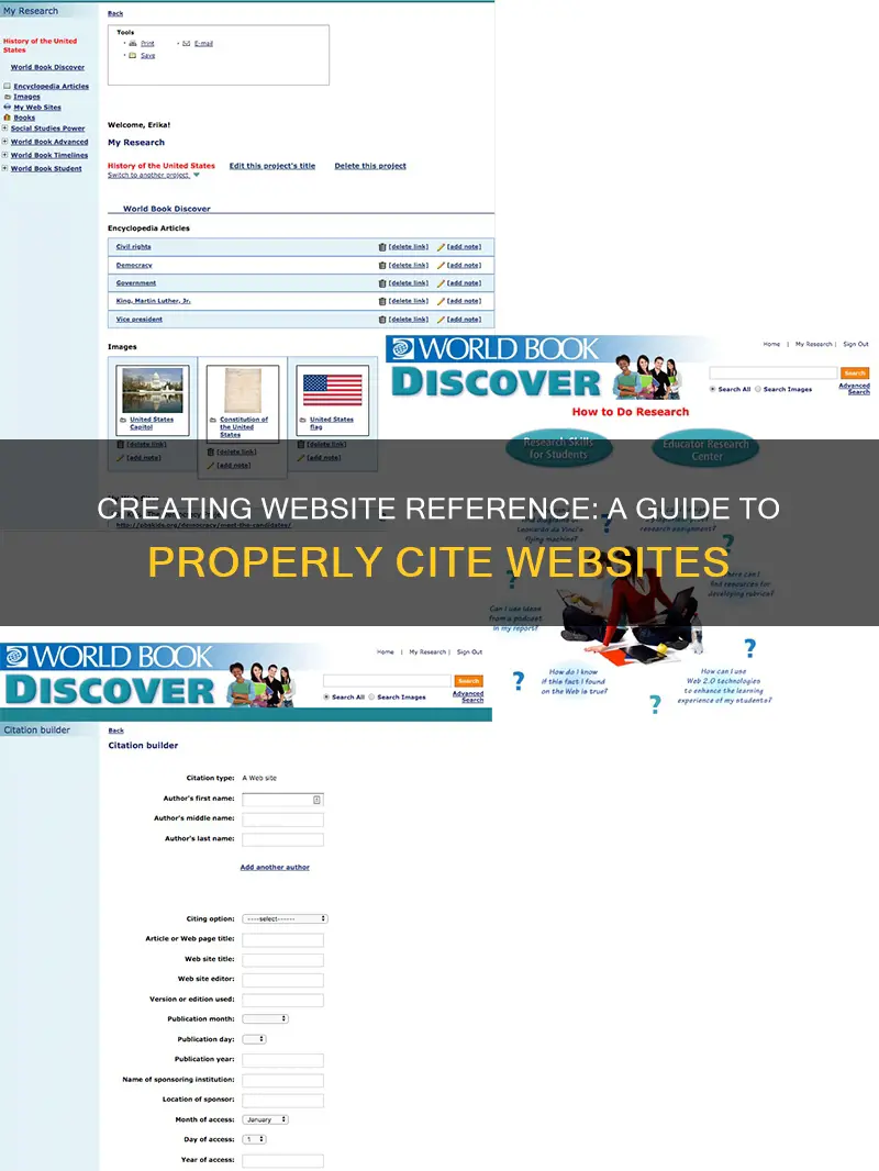 how to make a wed cite reference