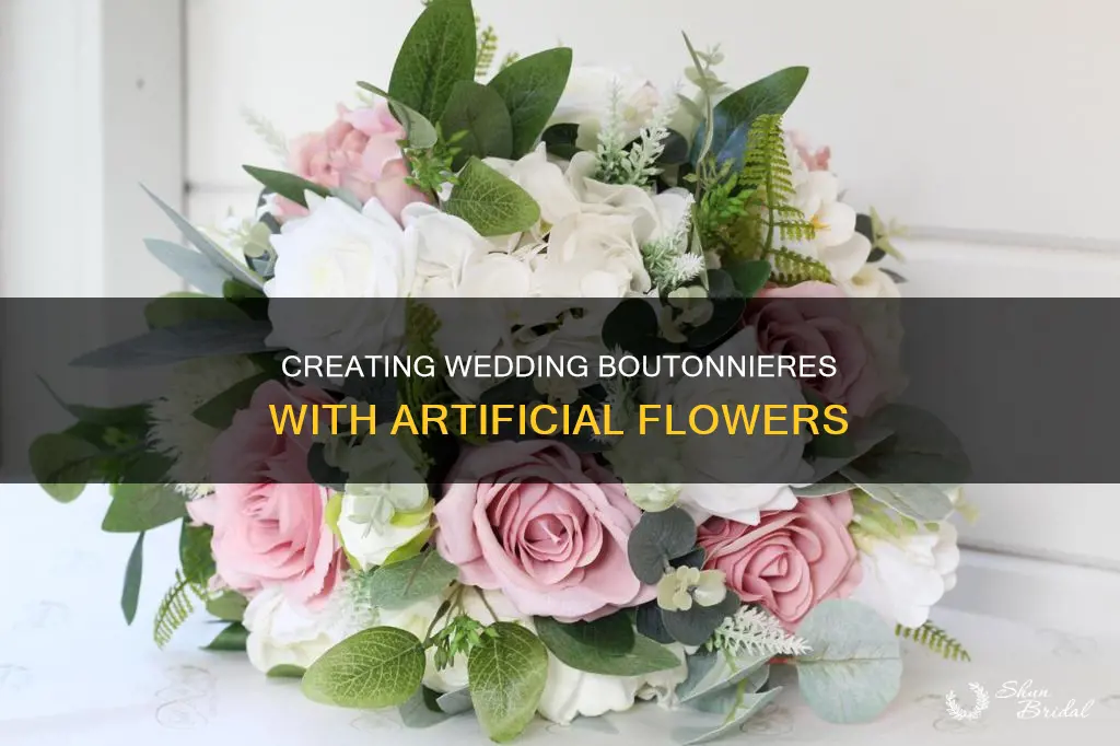 how to make a wedding boutonniere with artificial flowers