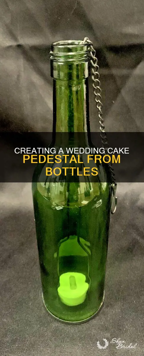 how to make a wedding cake pedestal out of bottles