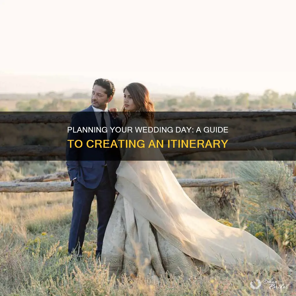 how to make a wedding day itinerary