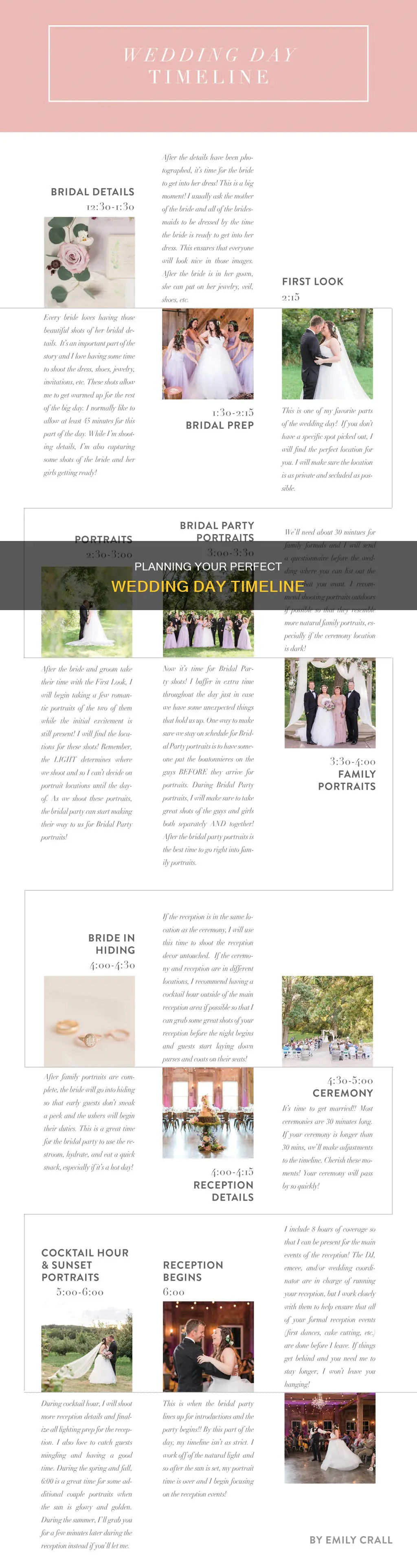 how to make a wedding day timeline