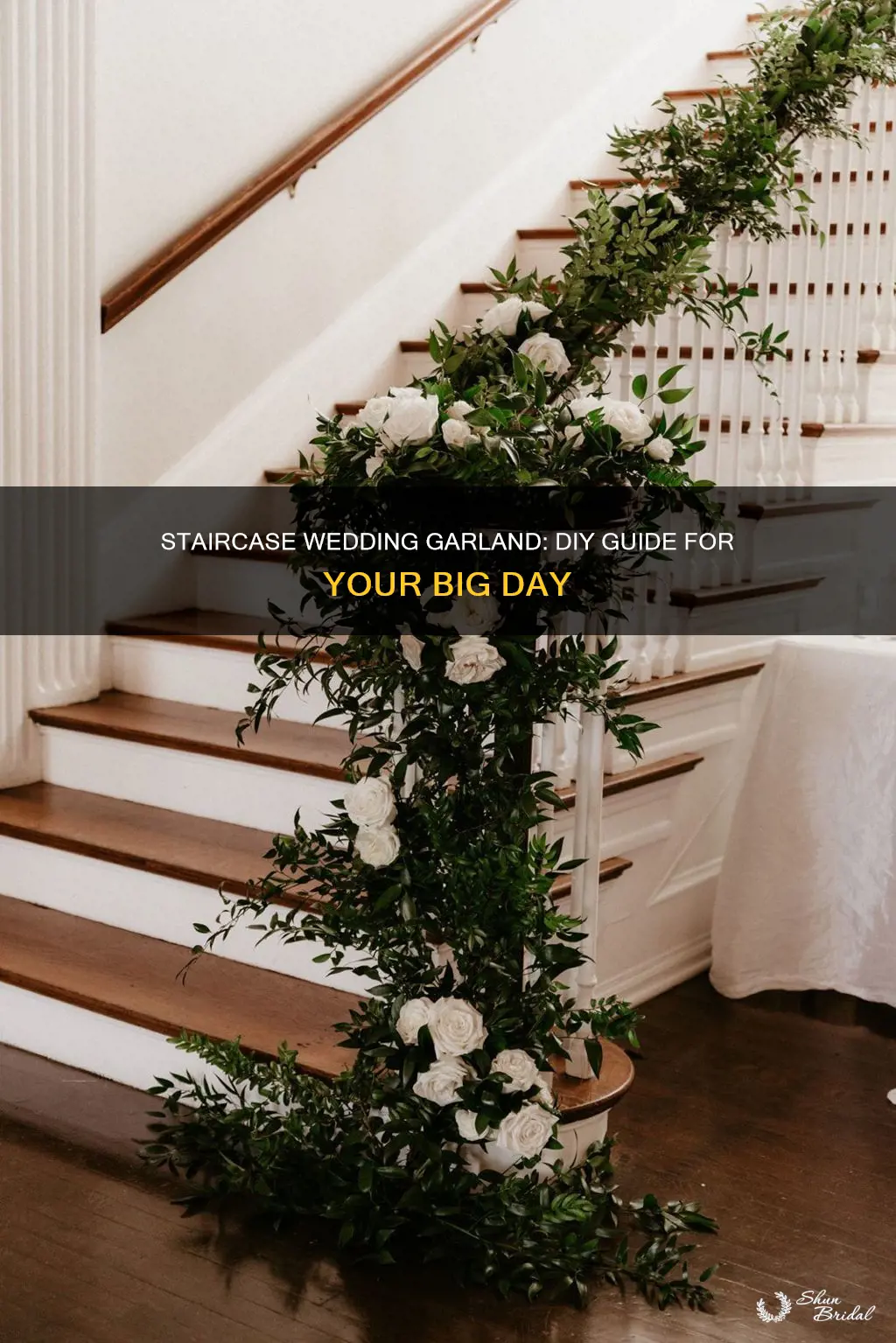 how to make a wedding garland for a staircase