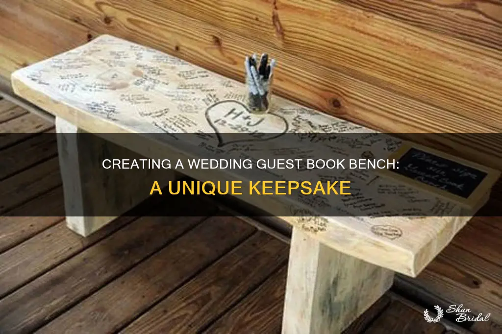 how to make a wedding guest book bench