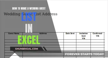 Creating a Wedding Guest List: Excel Spreadsheet Method