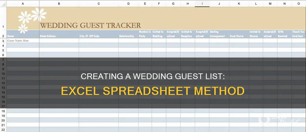 how to make a wedding guest list in excel