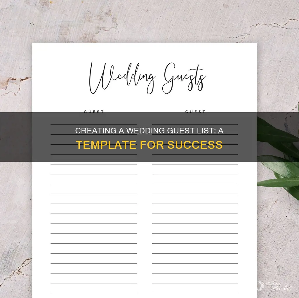 how to make a wedding guest list template