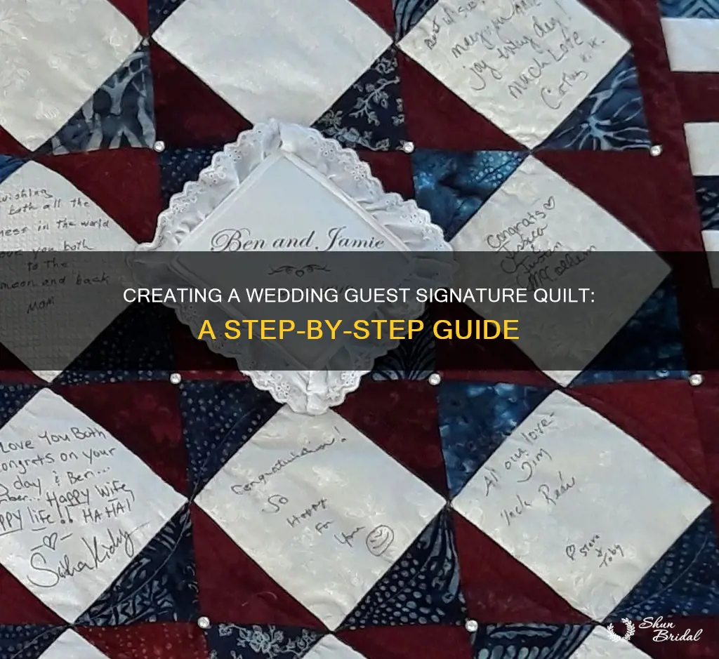 how to make a wedding guest signature quilt