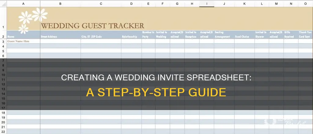 how to make a wedding invite spreadsheet