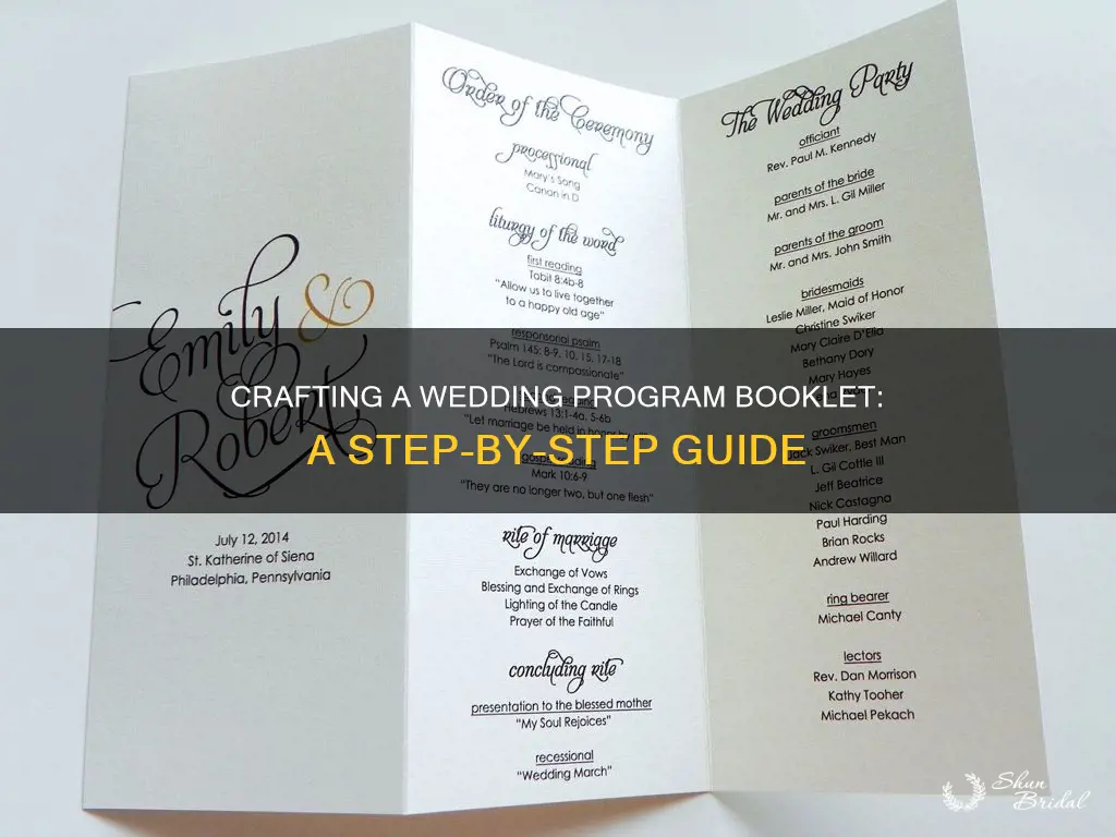 how to make a wedding program booklet