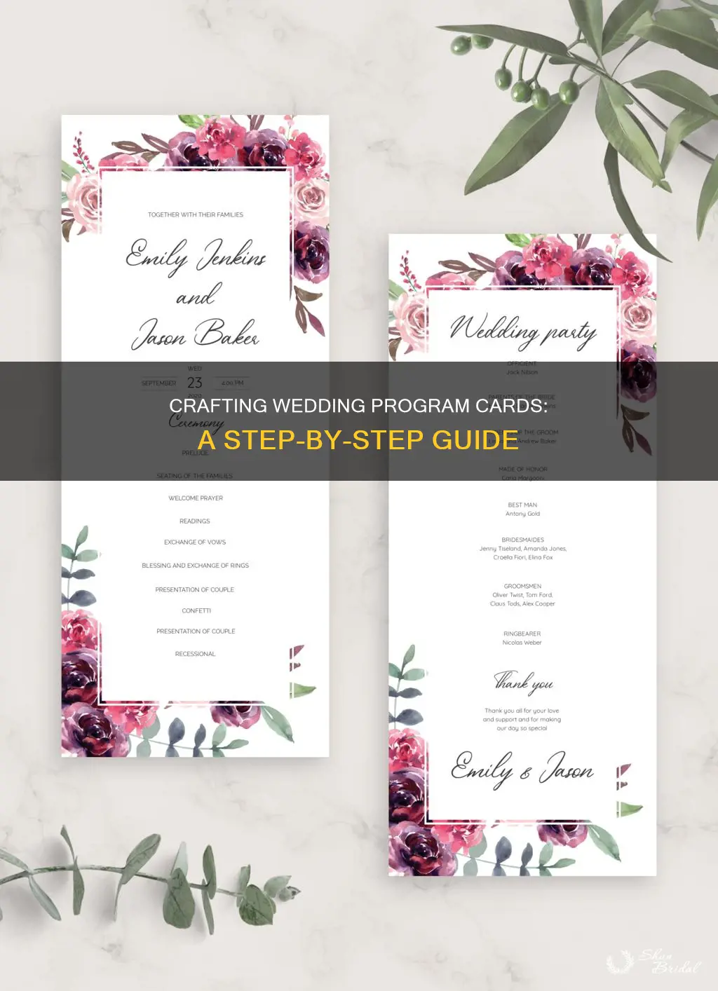 how to make a wedding program card