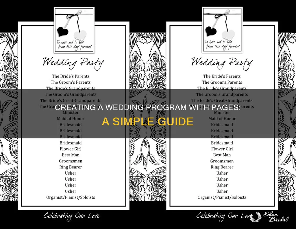 how to make a wedding program in pages