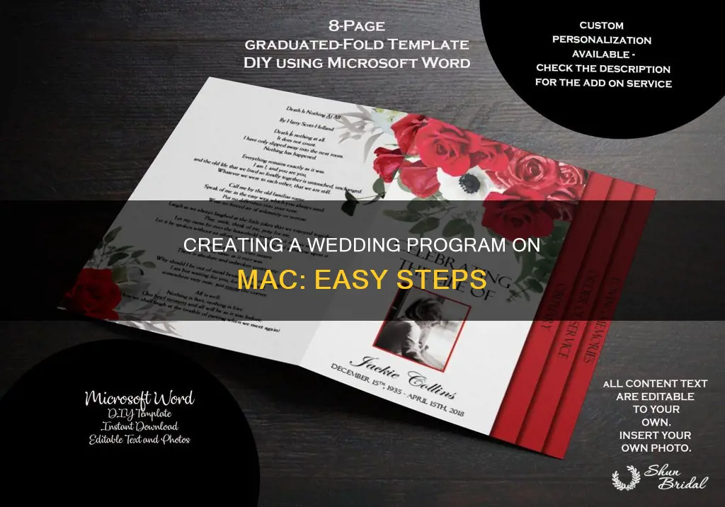 how to make a wedding program on mac