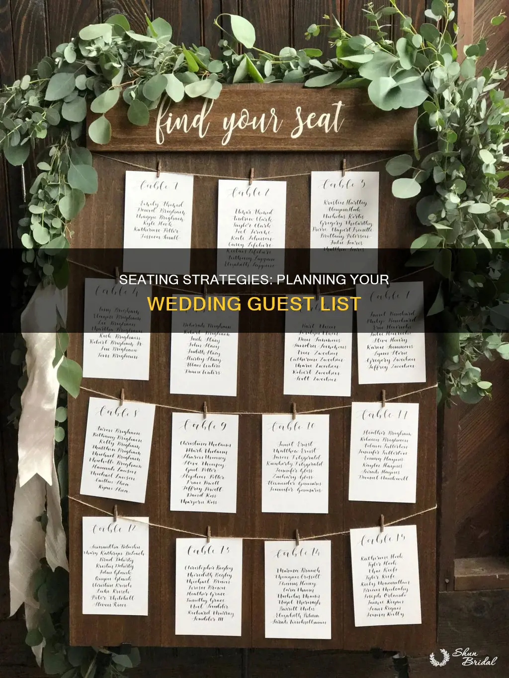 how to make a wedding seat list