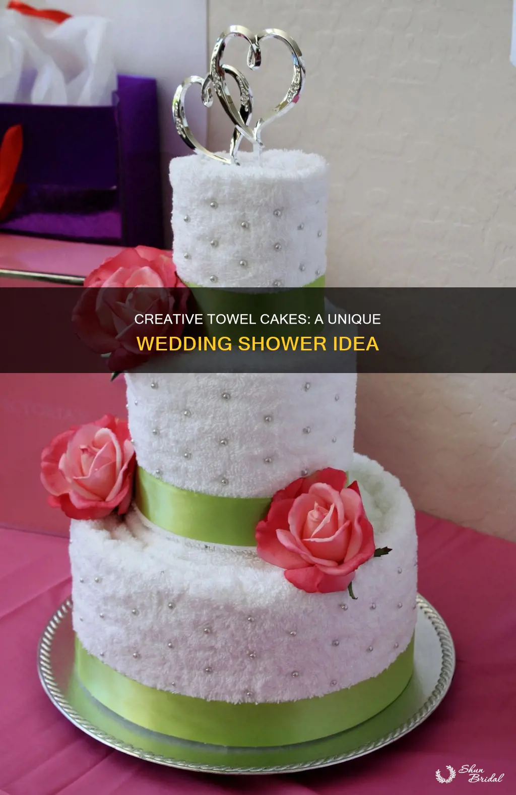 how to make a wedding shower cake out of towels