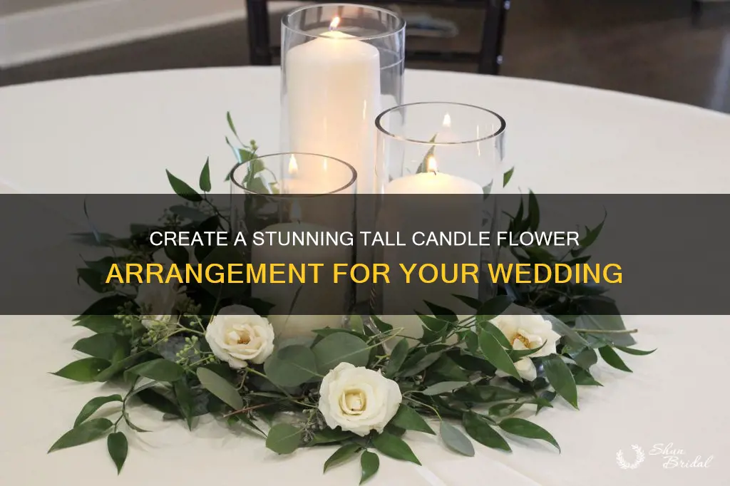 how to make a wedding tall candle flower arrangement