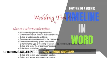 Creating a Wedding Timeline: A Guide in Microsoft Word