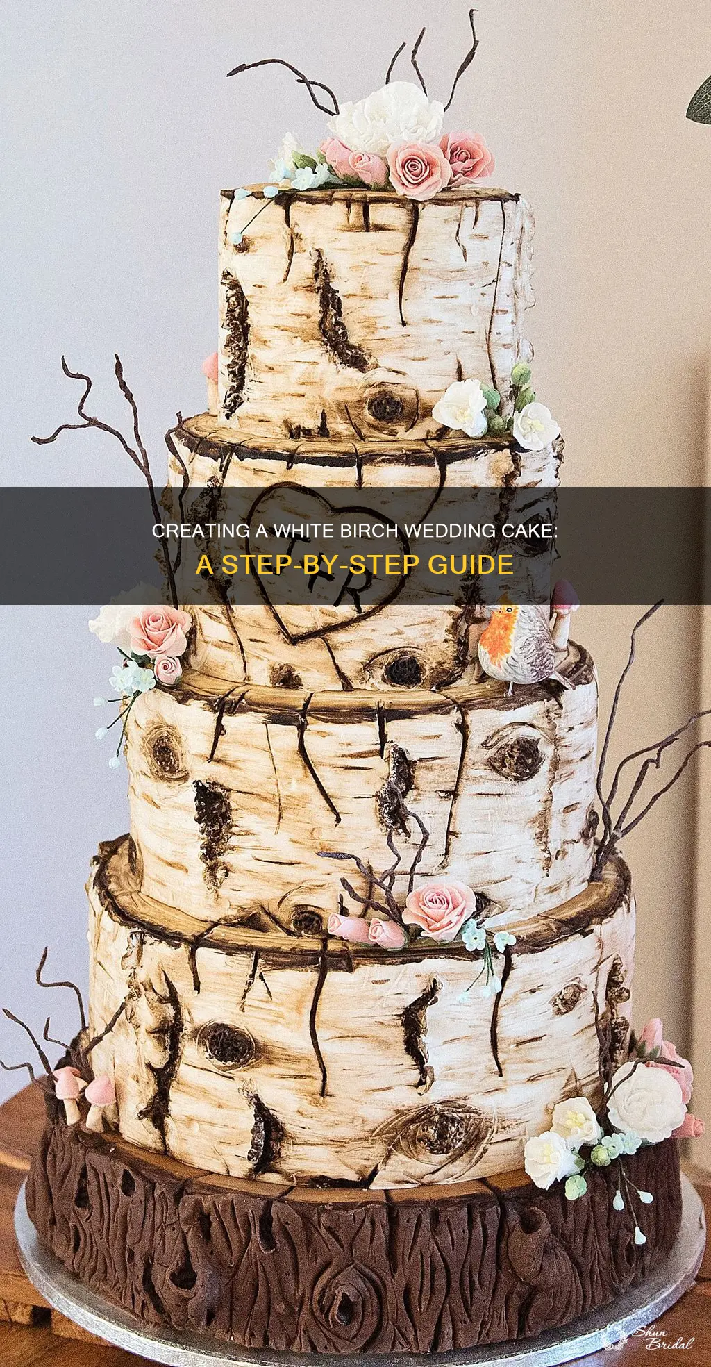 how to make a white birch wedding cake