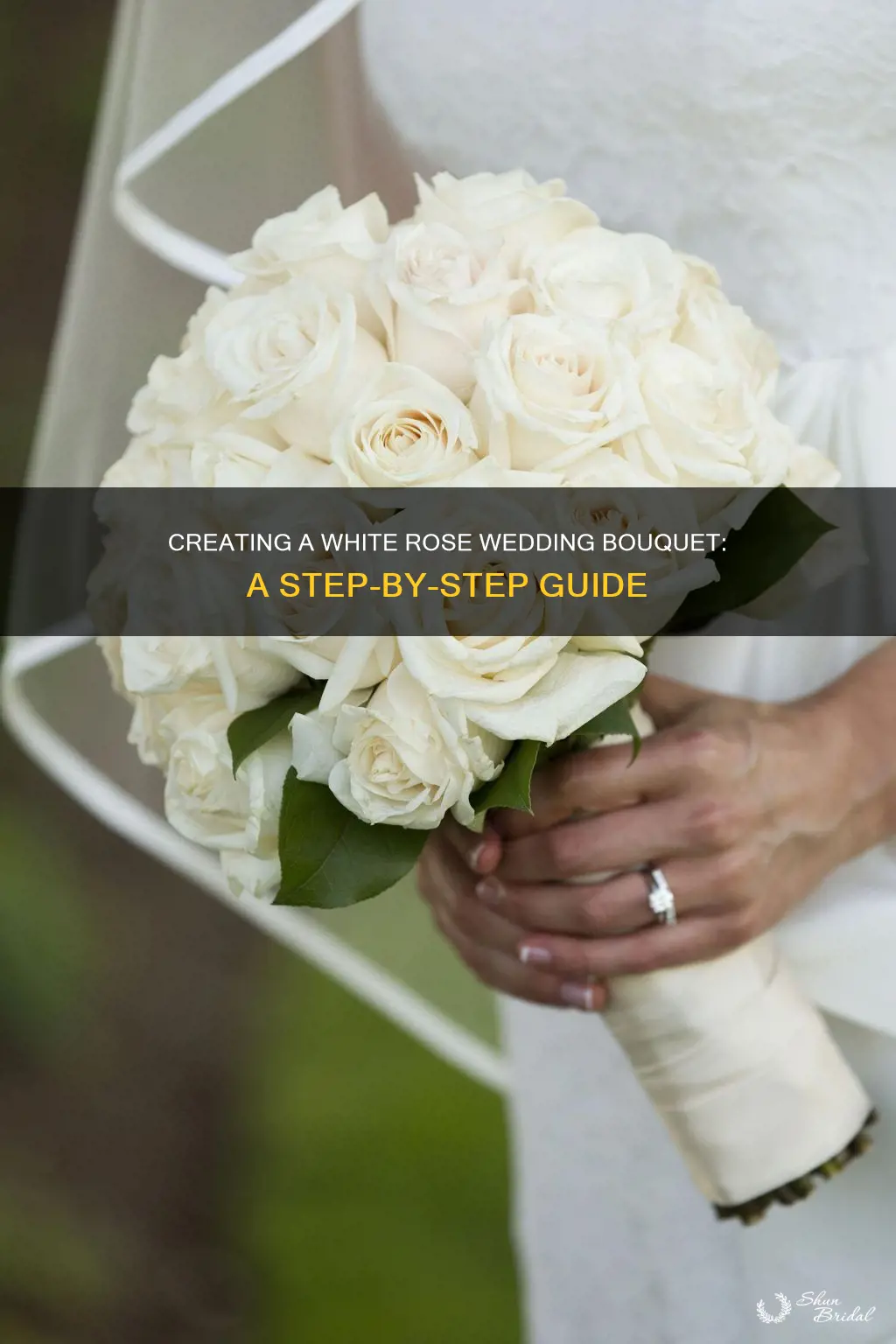 how to make a white rose wedding bouquet