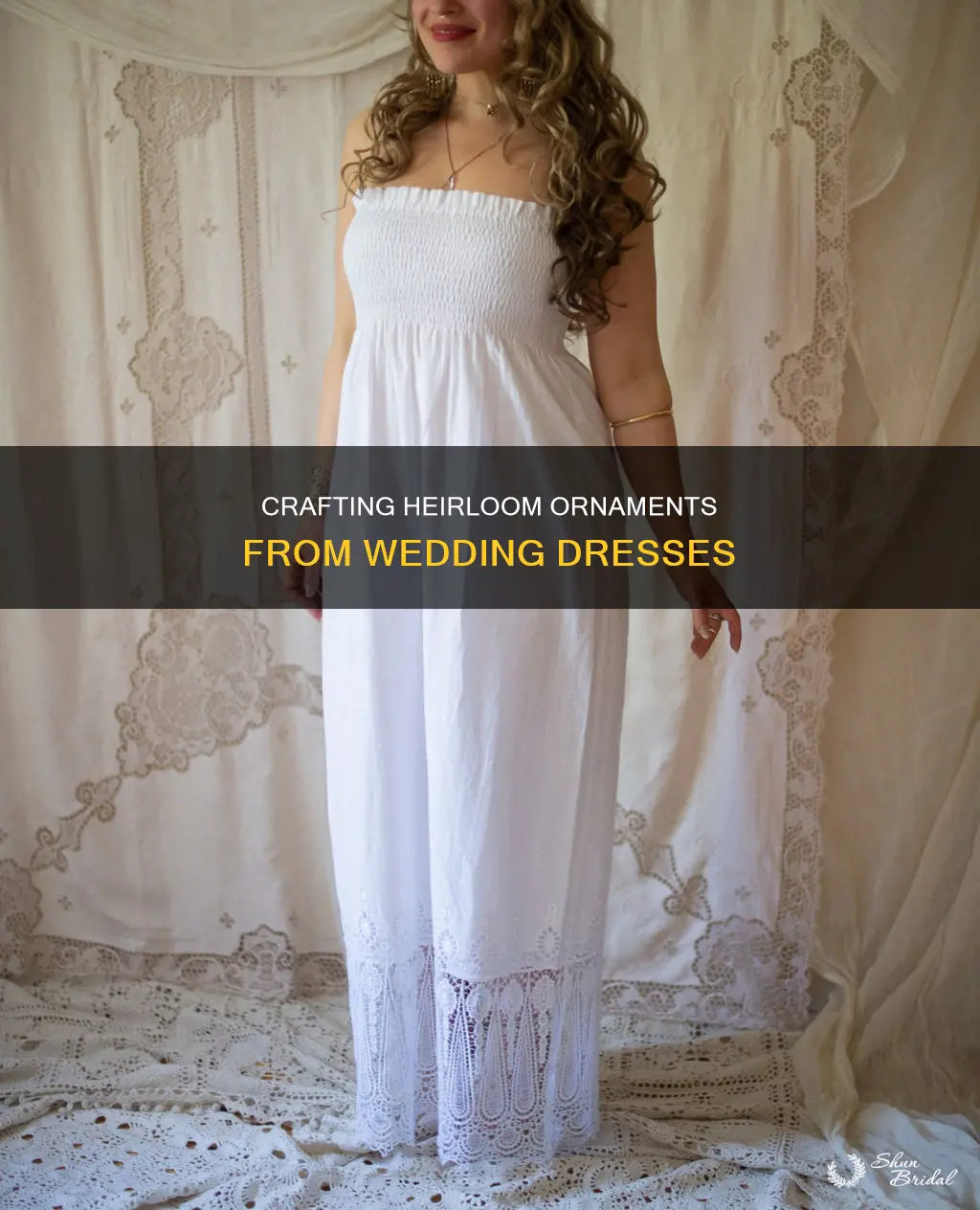 how to make an ornament from a wedding dress