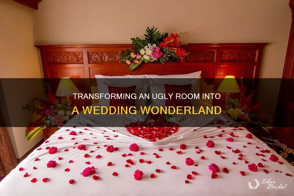 how to make an ugly room pretty for a wedding