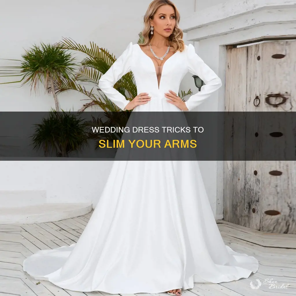 how to make arms look smaller in wedding dress
