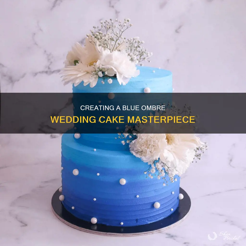 how to make blue ombre wedding cake