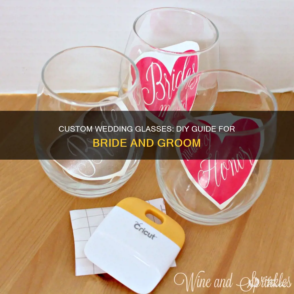 how to make bride and groom wedding glasses