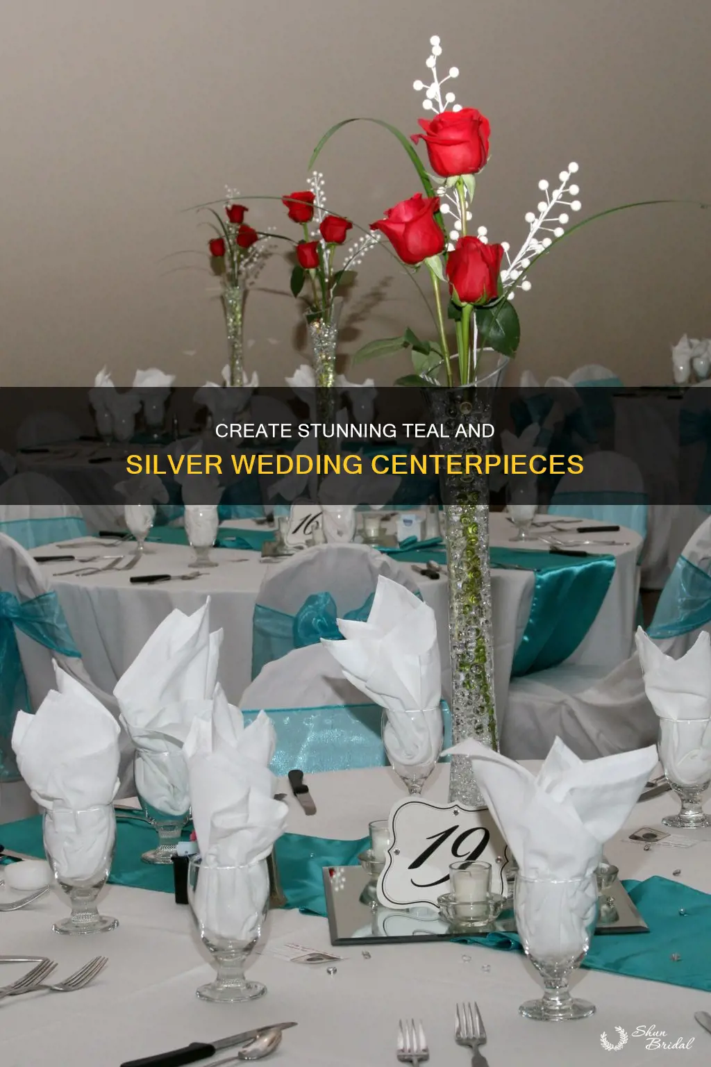 how to make centerpieces for wedding with teal and silver