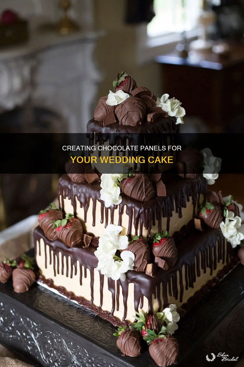 how to make chocolate panels for a wedding cake