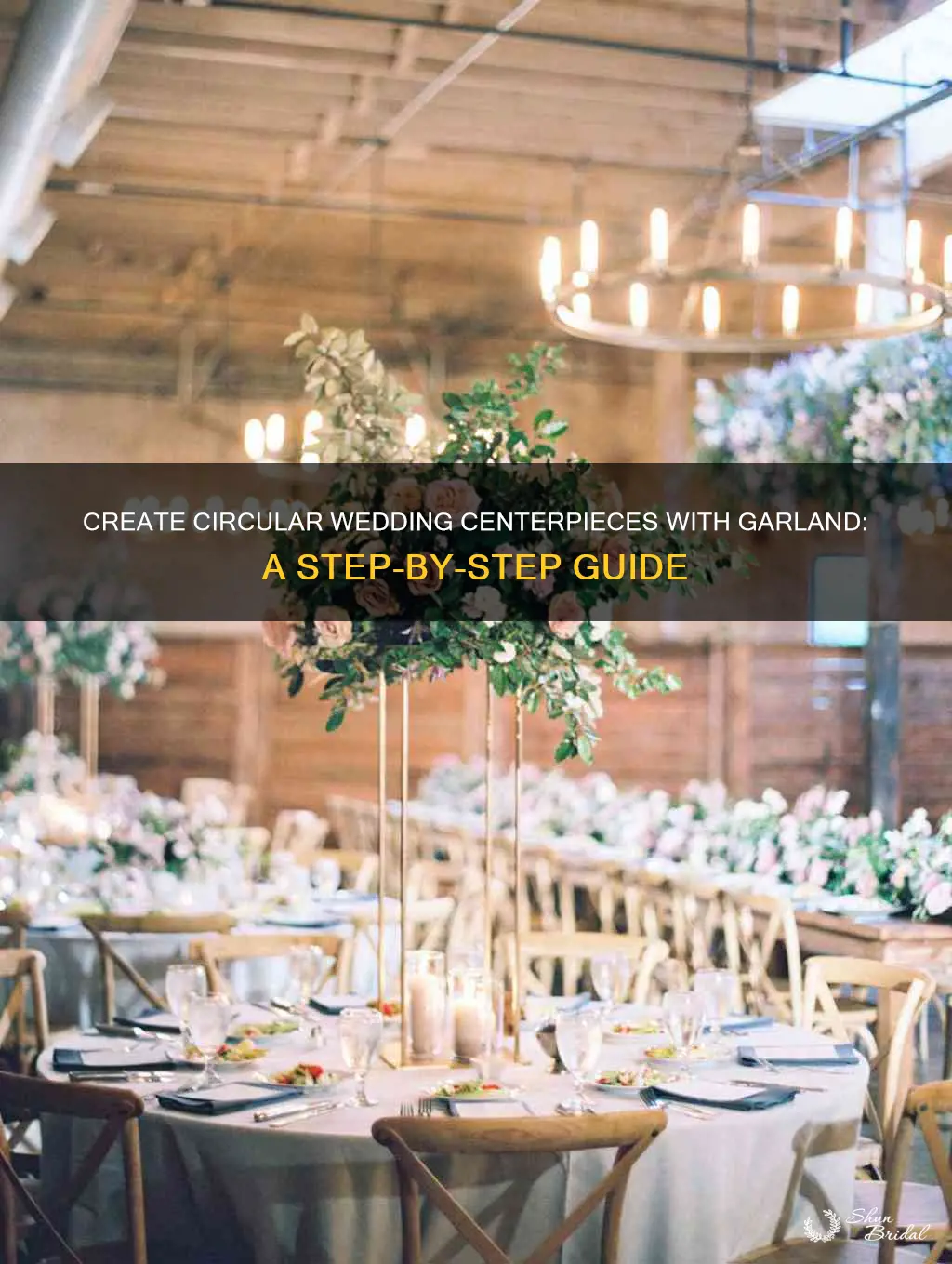 how to make circular centerpieces with garland for wedding