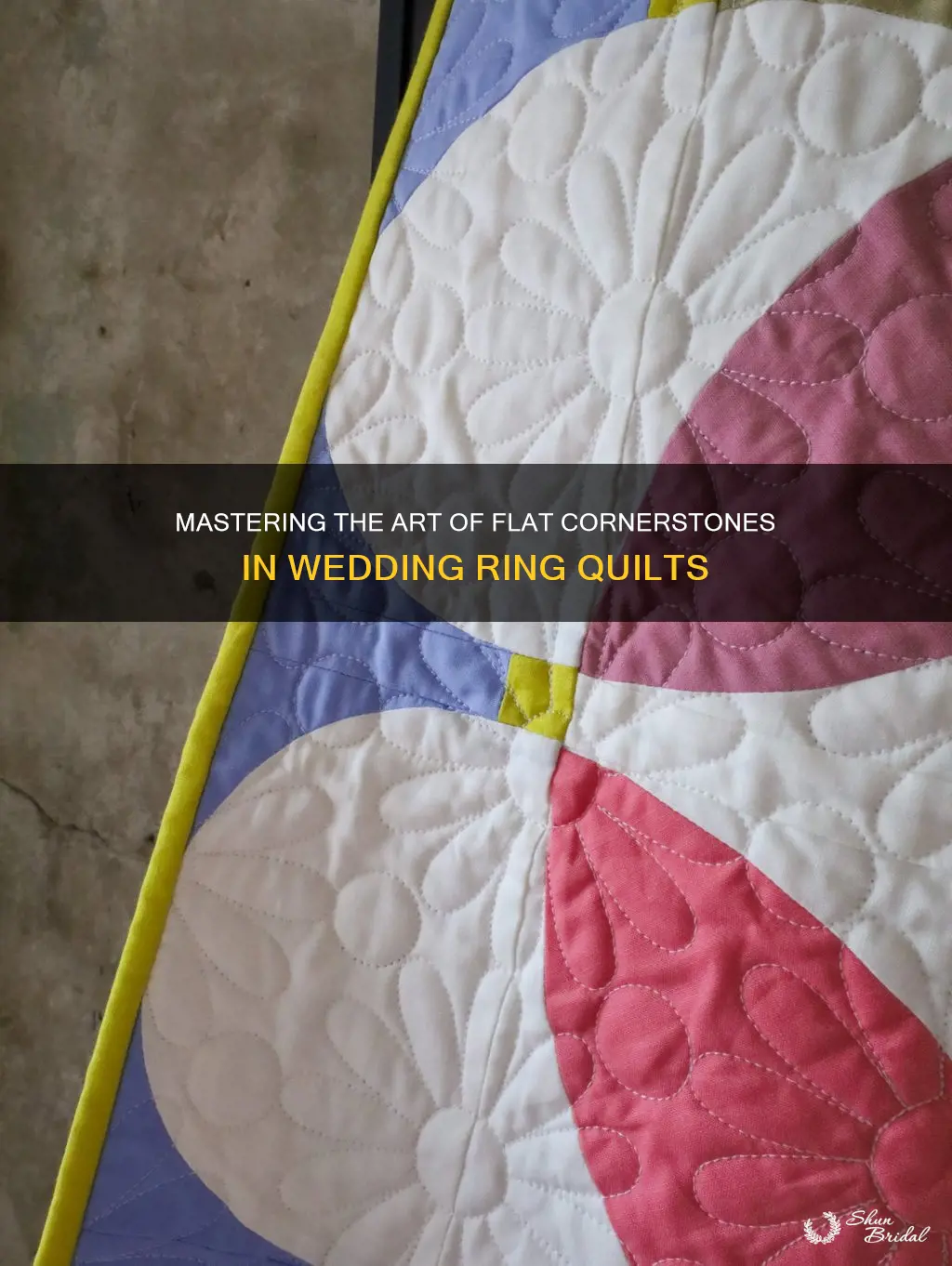 how to make cornerstones on wedding ring quilt lie flat