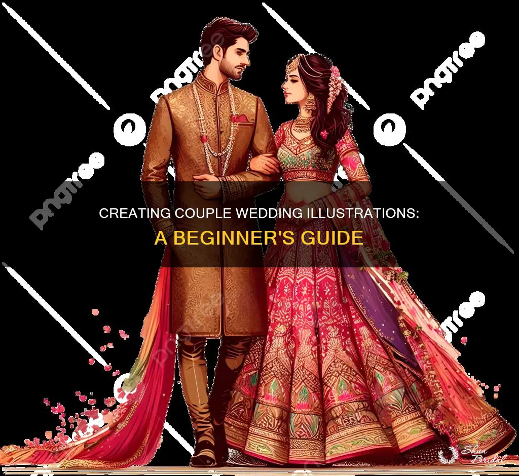 how to make couple wedding illustration