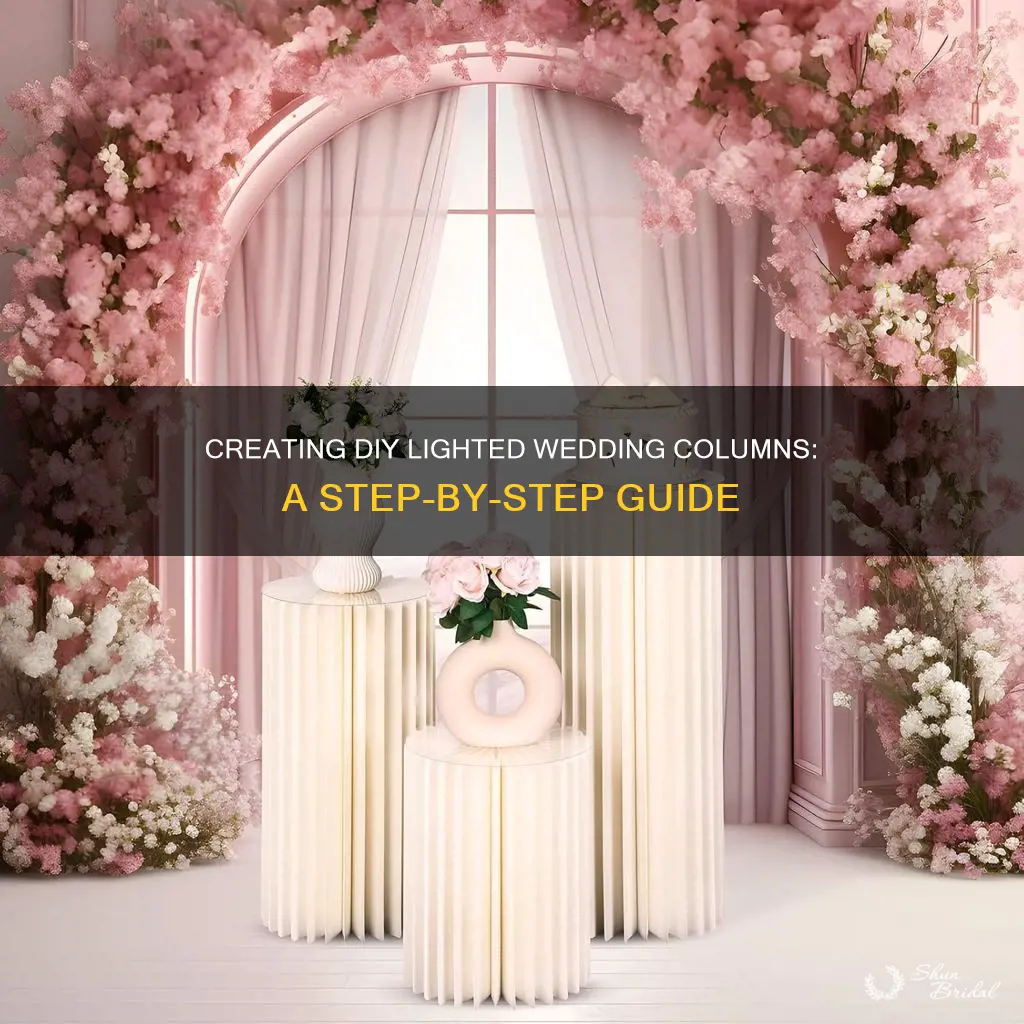 how to make diy lighted wedding columns